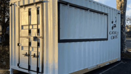 Shipping container cafe